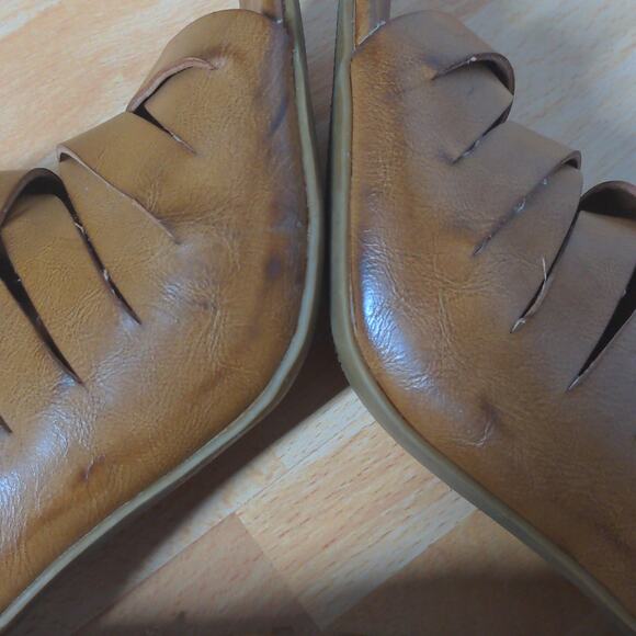 Dolce by Mojo Moxy Dakota Strappy Heeled Sandals Open Toe Back Zip Cognac 9M - Picture 14 of 16